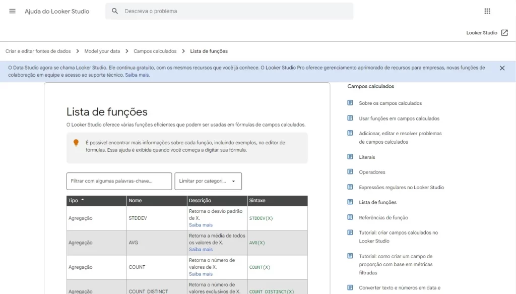 Biblioteca de funções do Data Studio - Blog IPNET Biblioteca de funções do Data Studio - Blog IPNET
