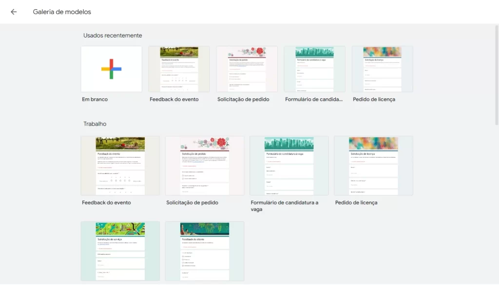 Biblioteca de modelos do Google Formulários - Blog IPNET Biblioteca de modelos do Google Formulários - Blog IPNET