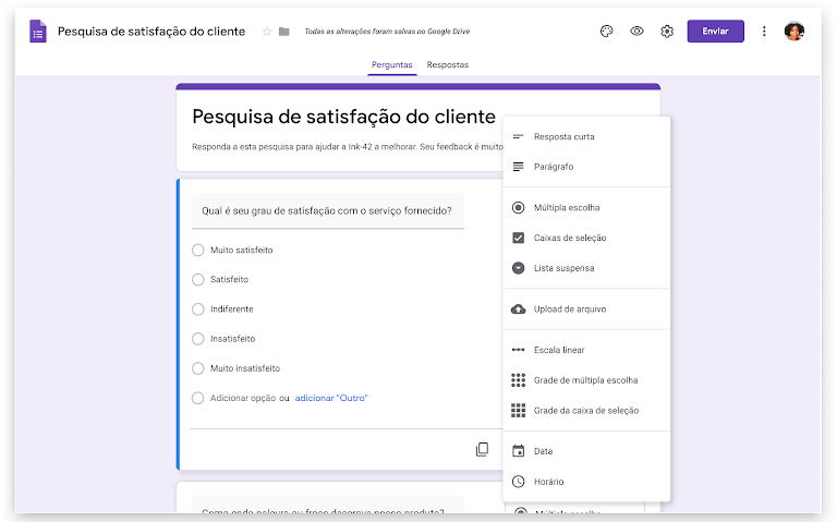 Interface intuitiva do Google Formulários - Blog IPNET Interface intuitiva do Google Formulários - Blog IPNET