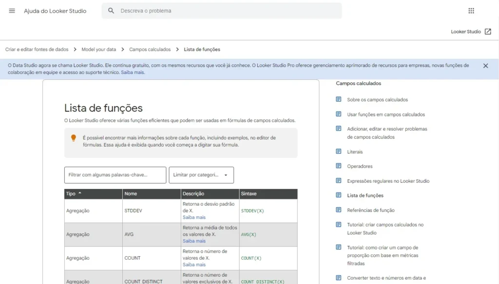 Biblioteca de funções do Data Studio - Blog IPNET Biblioteca de funções do Data Studio - Blog IPNET