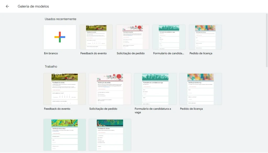 Biblioteca de modelos do Google Formulários - Blog IPNET Biblioteca de modelos do Google Formulários - Blog IPNET